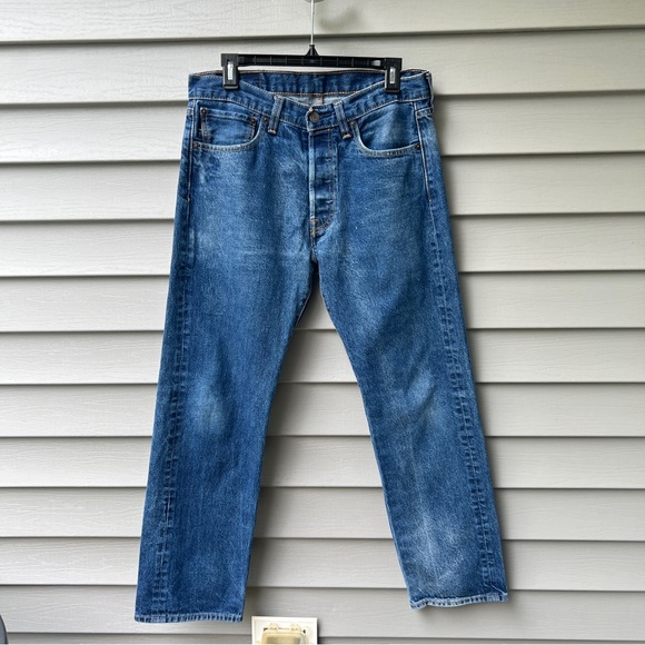 Vintage Levis 501 Men's Jeans Button Fly Straight Leg Blue Size 32X30 - Picture 1 of 15